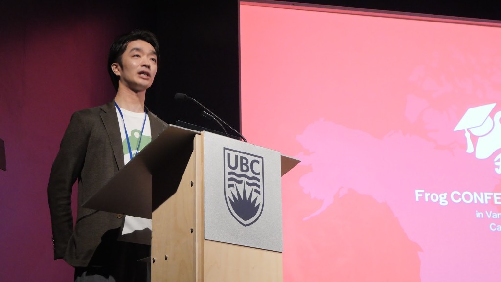 Conference speaker on stage