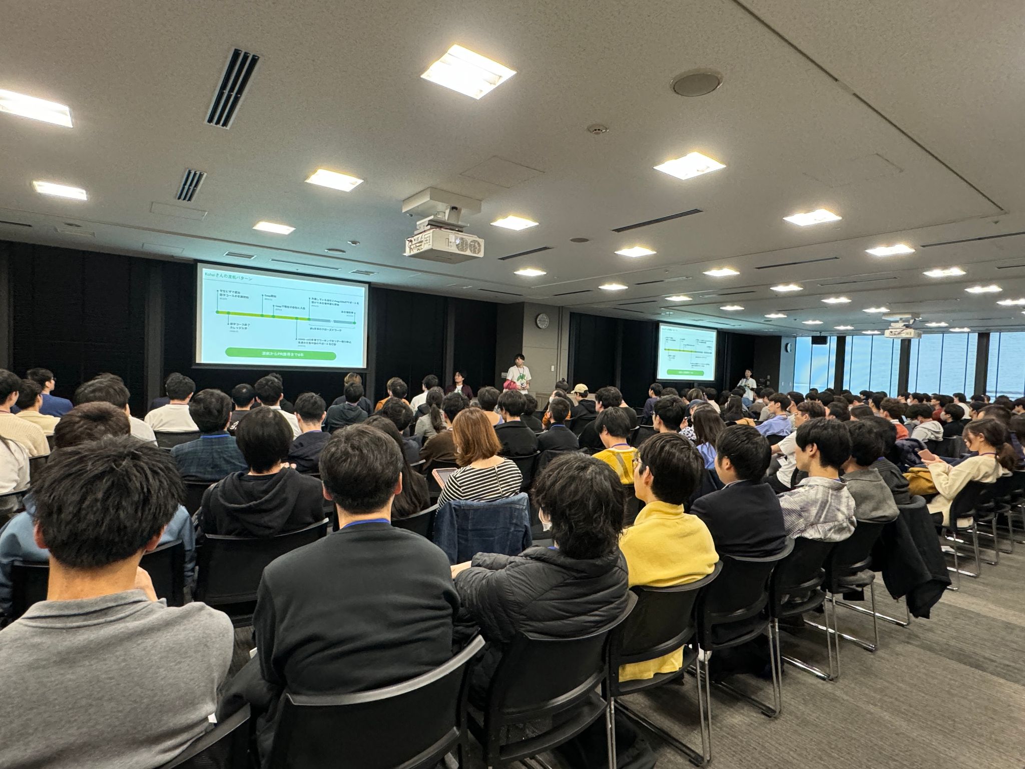 Frog community members at a career seminar